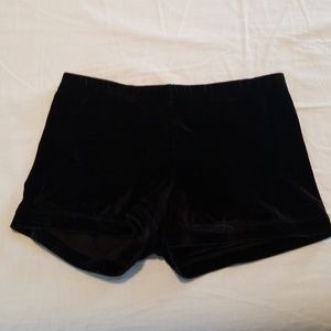 Black gymnastics shorts